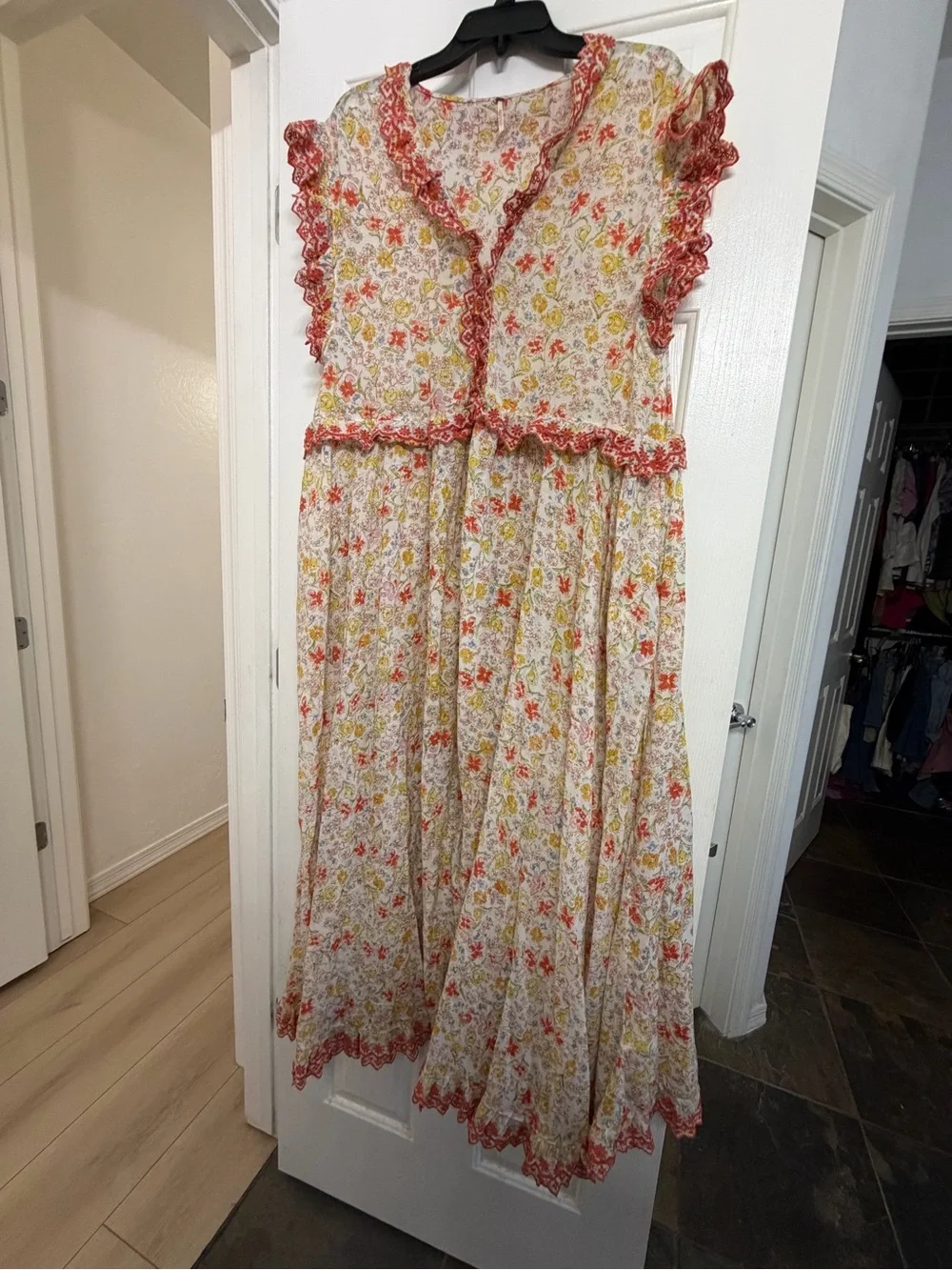 Free People Ruffle maxi dress/top sz Large